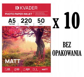 500 SZT HURT PAPIER FOTOGRAFICZNY A5 DO ZDJĘĆ 148x210mm MATOWY 220g INKJET