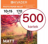 500 kartek 10x15 PAPIER DO ZDJĘĆ FOTO 170g MATOWY DO DRUKAREK ATRAMENTOWYCH