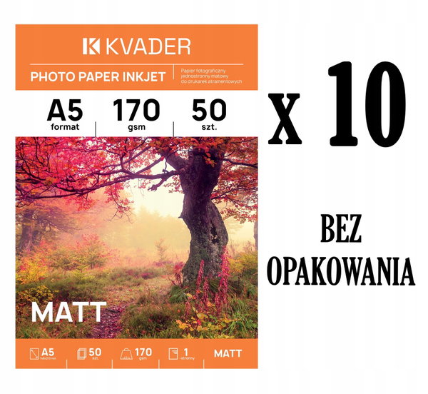 500szt HURT! PAPIER A5 DO ZDJĘĆ FOTO 15x21 MATOWY 170g DRUK ATRAMENTOWY