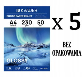 250 ARK. HURT A4 PAPIER DO ZDJĘĆ FOTO BŁYSK 230g do drukarki atramentowej