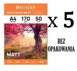 250szt A4 PAPIER FOTOGRAFICZNY DO ZDJĘĆ FOTO MATOWY 170g DRUK ATRAMENTOWY