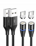 QTUMIST 2 szt Kabel USB - USB typ C 2 m z magnetyczną końcówką