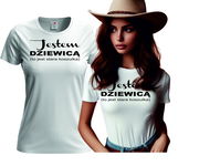 KOSZULKA DAMSKA T-SHIRT PREZENT NA 20 30 40 T-shirt damski Jestem Dziewicą