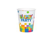 Kubeczki urodzinowe Klocki - Block Party, 220 ml, 6 szt.