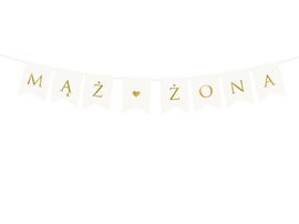 Baner flagi, Mąż Żona, 110 cm biały