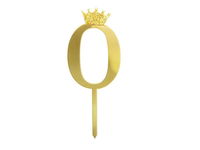 Topper na tort cyfra "0", złota
