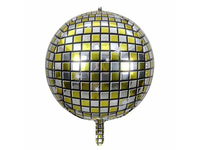 Balon foliowy kula "disco: złoto srebrna", 55 cm (22 cale) [balon na hel]