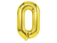 Balon foliowy „cyfra 0”, złota, 40 cm [balon na powietrze]