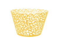 Papilotki do muffinek (foremki), Koronkowe - złote, 10 szt.