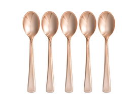 Jednorazowe łyżki plastikowe, różowo złote, 10 szt.