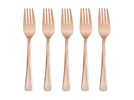 Jednorazowe widelce plastikowe, różowo złote, 10 szt.