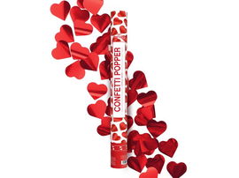 Konfetti pneumatyczne, serca czerwone, 60 cm [wyrzutnie konfetti]