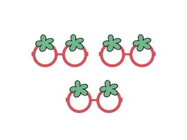 Okulary imprezowe, Owoce, 6 szt.