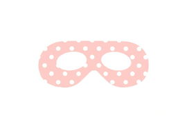 Rekwizyty do zdjęć, Maski imprezowe, różowe w kropki, 6 szt.