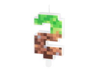 Świeczka urodzinowa z cyfrą "2", Minecraft (Piksele)