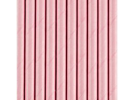 Słomki papierowe, jasno różowe, 19.5 cm, 10 szt.