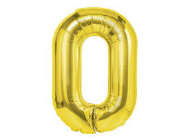 Balon foliowy „litera O”, złota, 40 cm [balon na powietrze]