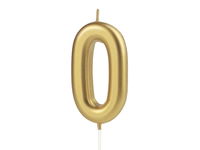 Świeczka urodzinowa cyfra "0", złota