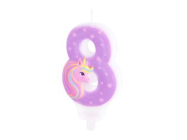 Świeczka urodzinowa z cyfrą "8", Jednorożec