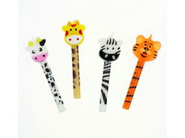 Świeczki urodzinowe "z główkami ZOO", 4 szt.