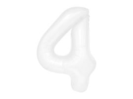 Balon foliowy "cyfra 4", biała, 100 cm [balon na hel]