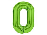 Balon foliowy "cyfra 0", zielona, 100 cm [balon na hel]