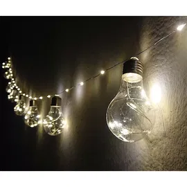 Girlanda lampek 10 żarówek z świecącym sznurem led białe-ciepłe 3,8m