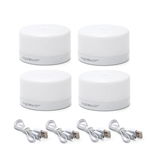 4xMagnetyczna lampka nocna LED dotykowa biała ciepła ładowana z USB/5V