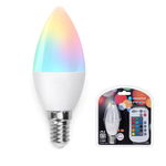 Żarówka świecowa LED C37 E14 4,8W RGB wielobarwna sterowana pilotem