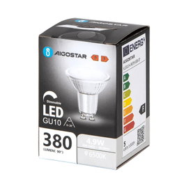 Żarówka LED GU10 4,9W 6500K z możliwością ściemniania i szklanym kloszem