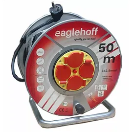 Przedłużacz bębnowy kabel 50mb zwijany na metalowej szpuli 3x2,5mm