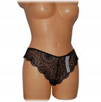 Majtki koronkowe stringi tanga VALEGE Lingerie deep czarne w rozm. M 38