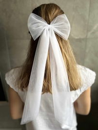 Duża satynowa KOKARDA do włosów na spince