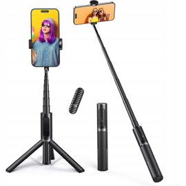 SELFIE STICK STATYW ATUMTEK 3W1 ALUMINIOWY 80CM BLUETOOTH PILOT 360° CZARNY