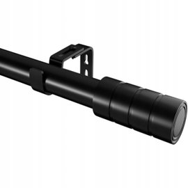 KARNISZ POJEDYNCZY METALOWY REGULOWANY 220-310CM CZARNY POŁYSK DRĄŻEK