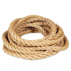LINA JUTOWA KONOPNA 15 m × 30 mm ŻEGLARSKA DEKORACYJNA GRUBY SZNUR KRĘCONY