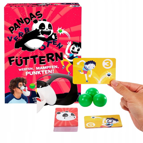 GRA ZRĘCZNOŚCIOWA DLA DZIECI KARMIENIE PAND ZŁAP PIŁECZKE MATTEL GAMES