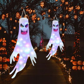 Dekoracja Halloween ŚWIECĄCE DUCHY 120 cm 20 diod LED