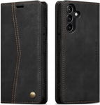 ETUI Z KLAPKĄ QLTYPRI DO Samsung Galaxy S24 MIEJSCE NA KARTY RETRO CZARNY