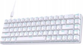 Klawiatura mechaniczna gamingowa TMKB T68SE RGB Kabel USB-A do USB-C biała