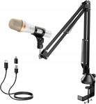 MIKROFON DYNAMICZNY KOMPUTEROWY USB STATYW RGB STREAMING PODCAST Tonor