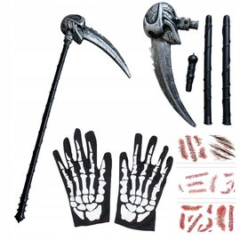 KOSA SKRĘCANA HALLOWEEN REKWIZYT RĘKAWICZKI ZESTAW DLA DZIECI NA HALLOWEEN