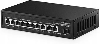 11-portowy przełącznik Ethernet Gigabit 8x POE 1000Mbps 2x Uplink SFP