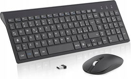 Bezprzewodowa Klawiatura i Mysz CIMETECH Ergonomiczna 2,4 GHz QWERTY Czarny