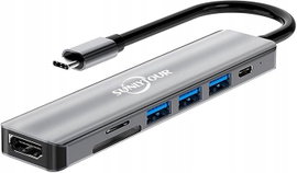 Hub Adapter USB 7 portów USB-C USB-A Stacja dokująca 4K HDMI USB 3.0