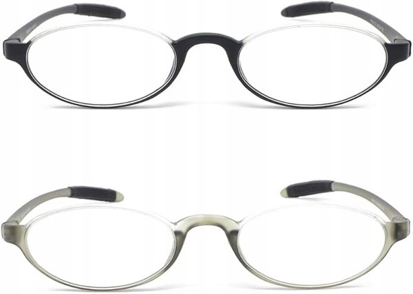 2x Elastyczne Okulary Do Czytania 1,75 dioprii Mcoorn TR90 Owalne + Etui