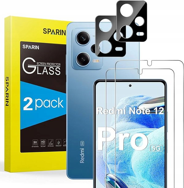 SPARIN Folii Ochronnej kompatybilnej z Xiaomi Redmi Note 12 Pro 5G