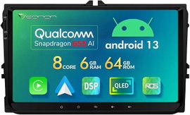 Radio samochodowe 9 cali VW Golf T5 Seat Skoda Nawigacja GPS Android 13