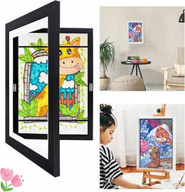 Otwierana Ramka z Zawiasami na Zdjęcia i Rysunki A4 Montaż ścienny MDF