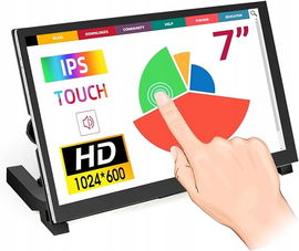 ELECROW Raspberry Pi wyświetlacz, 7-calowy ekran dotykowy 1024 × 600